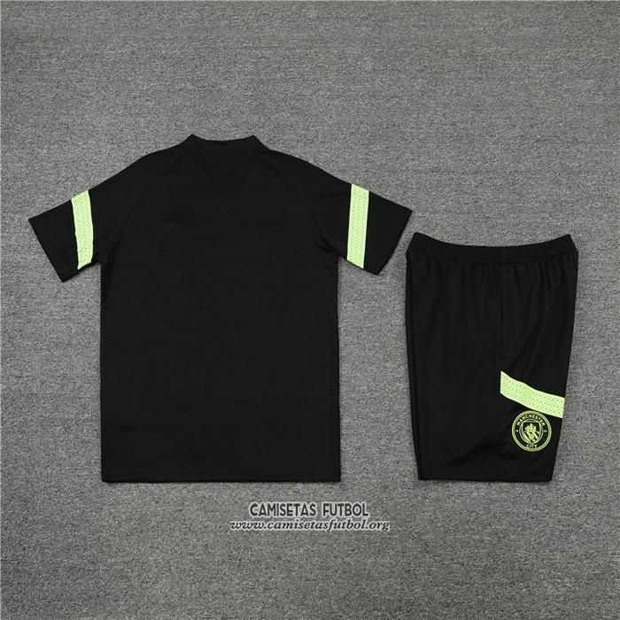 Chandal del Manchester City Manga Corta 2022/2023 Negro - Pantalon Corto